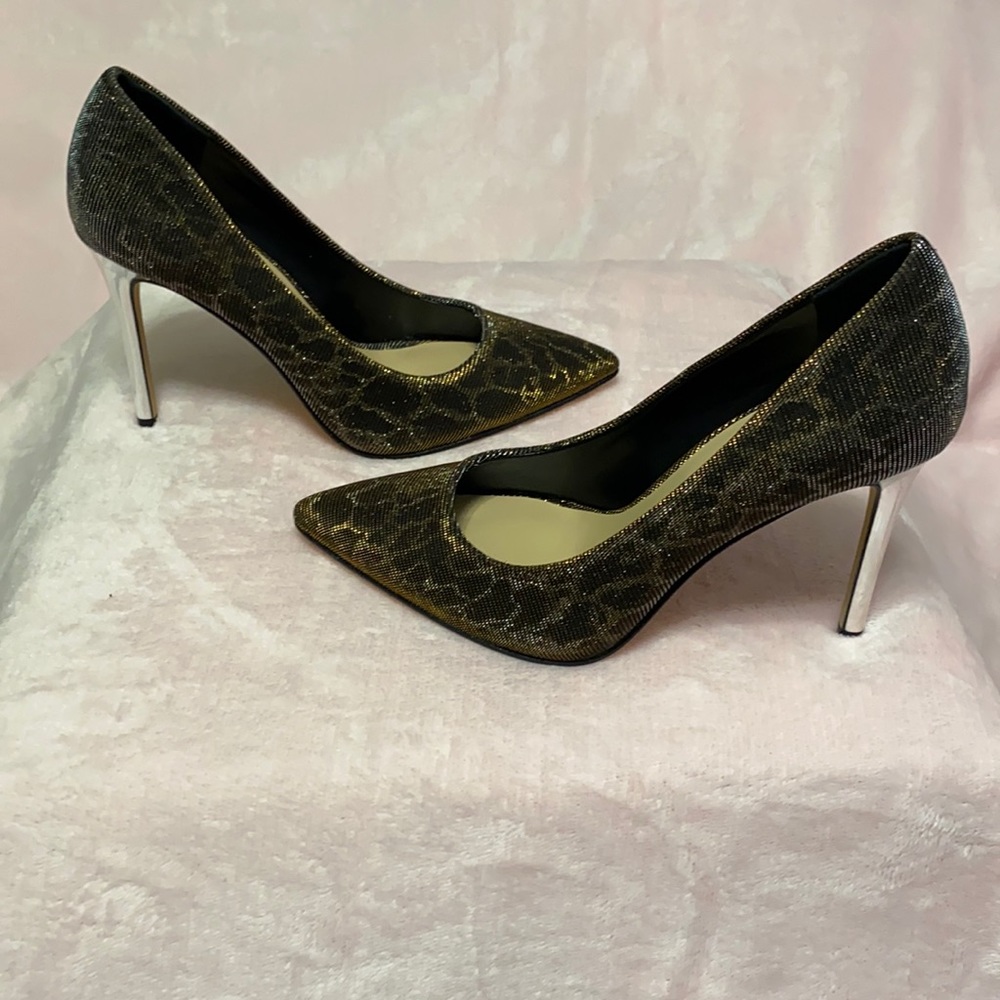 Metallic Animal Print Sparkly Pumps